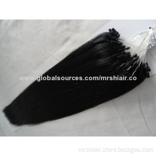 22-inch Natural Black Silk Straight Micro Loop Hair Extensions
